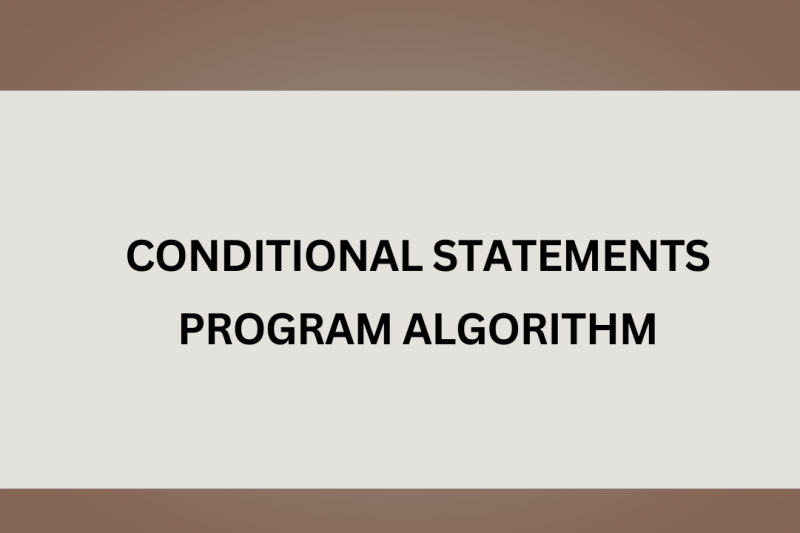 CONDITIONAL STATEMENTS PROGRAM ALGORITHM
